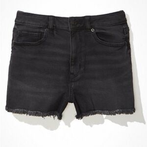 American Eagle AE Stretch Denim Mom Shorts in Always Black
